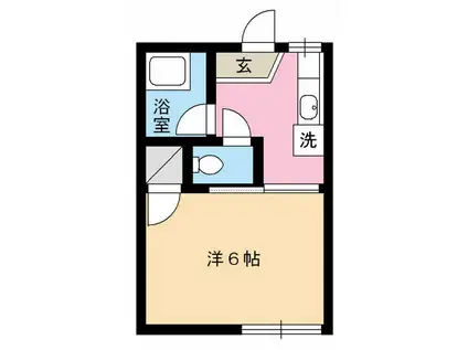 ハイツ日の出(1K/1階)の間取り写真