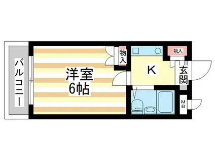 シティパレス西大寺P-Ⅴ(1K/3階)の間取り写真