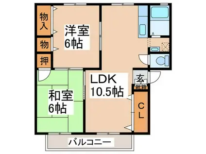 パナハイツKITAYO(2LDK/1階)の間取り写真