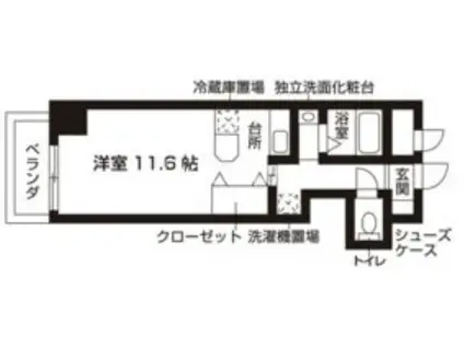 ブランメゾン堀川(1K/6階)の間取り写真