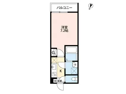 ビレッタ千住元町(1K/2階)の間取り写真