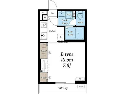 リブリ・翔 HABATAKI(1K/2階)の間取り写真
