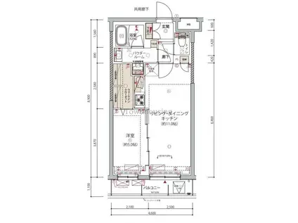 アルコバレーノ東向島(1LDK/5階)の間取り写真