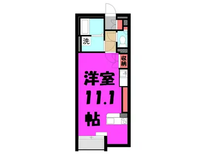 ミルティユ(ワンルーム/1階)の間取り写真