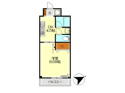 阿賀イレブンハイツ(1DK/1階)の間取り写真