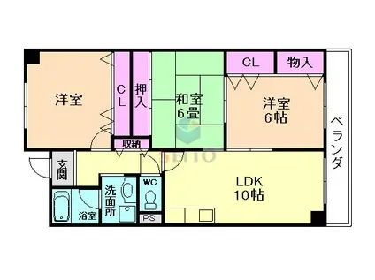 ベルファストソネ(3LDK/6階)の間取り写真