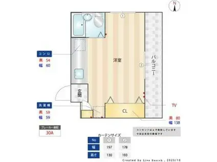サンライズコーポ(ワンルーム/3階)の間取り写真