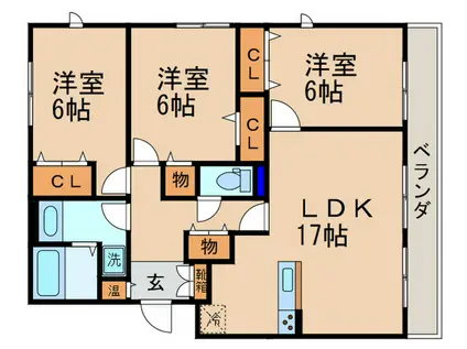 カーサクオレ(3LDK/2階)の間取り写真