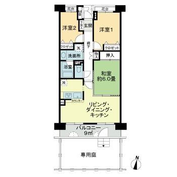 ファミール津田沼(3LDK/2階)の間取り写真