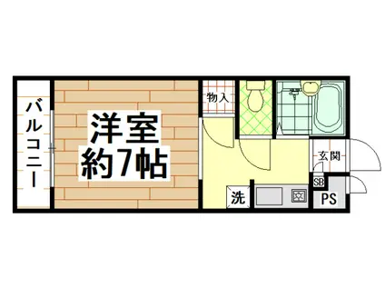 アイリス長栄寺(ワンルーム/1階)の間取り写真