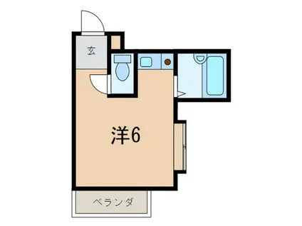 大谷ハイム(ワンルーム/1階)の間取り写真