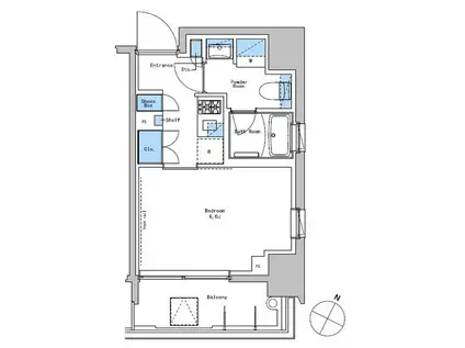 ブラウ戸越銀座スカイ(1K/5階)の間取り写真