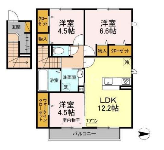 アヴェール(3LDK/2階)の間取り写真