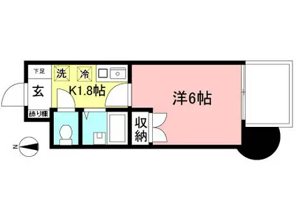 悠々スクアール相模大野(1K/4階)の間取り写真