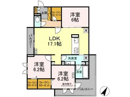 ベルグランデ(3LDK/2階)の間取り写真