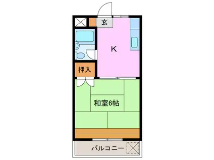 レイクグリーン三好A・B(1K/2階)の間取り写真