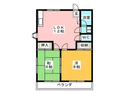 第三稲付ハイツ(2LDK/2階)の間取り写真