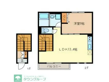 アムールテラス 918081(1LDK/2階)の間取り写真