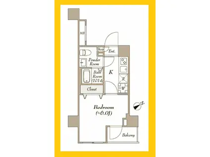 ログサクラギチョウ(1K/2階)の間取り写真