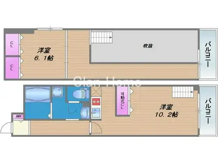 ロネスタ新深江(1LDK/10階)の間取り写真
