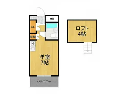 UTレジデンス園田(ワンルーム/4階)の間取り写真