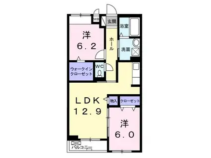 LORD(2LDK/3階)の間取り写真