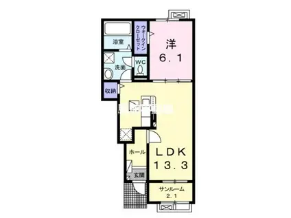 サンガーデン(1LDK/1階)の間取り写真