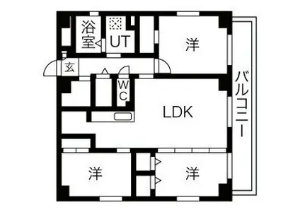 アレフガルド(2SLDK/9階)の間取り写真