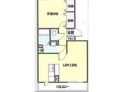 ディアコートA棟(1LDK/1階)の間取り写真