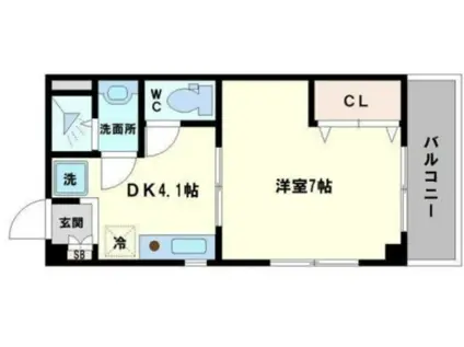 EST-1小野原(1DK/1階)の間取り写真