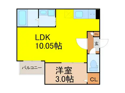 JACK YUTAKAIII(1LDK/2階)の間取り写真