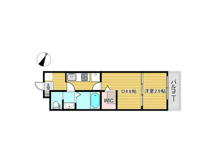 OCTA青木(1DK/2階)の間取り写真