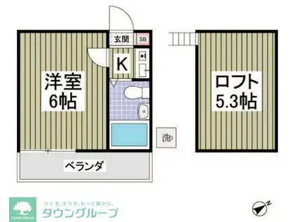 松戸BERRY(1K/2階)の間取り写真