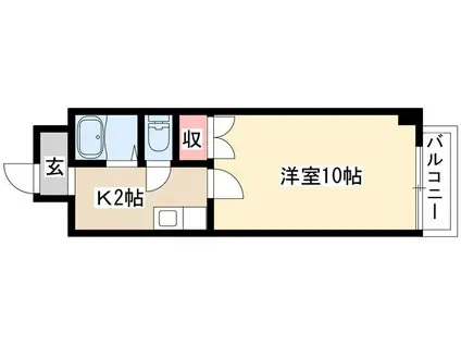 喜八マンション(1K/3階)の間取り写真