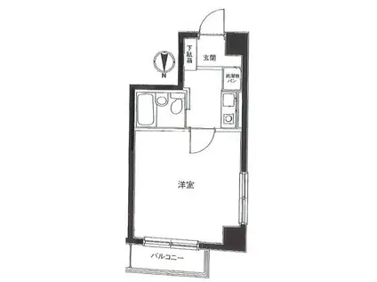 パレドール早稲田(1K/6階)の間取り写真