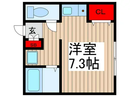 ビシーナコートGOKO(ワンルーム/1階)の間取り写真