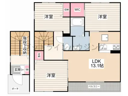 クレスティーク A棟(3LDK/2階)の間取り写真