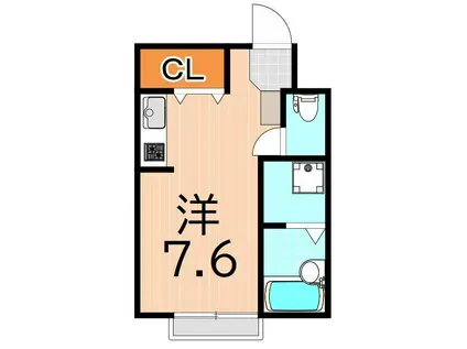 パラッツォ・グラディオーソ(ワンルーム/4階)の間取り写真