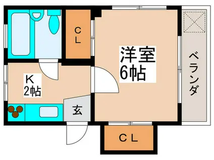 ハイムA(1K/3階)の間取り写真