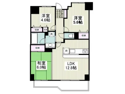 ライオンズプラザ湘南茅ヶ崎(3LDK/12階)の間取り写真