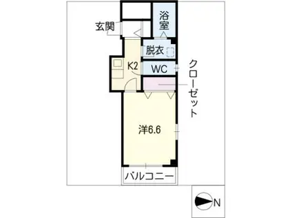ハイツ美照(1K/2階)の間取り写真