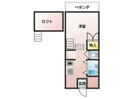リンク・ベース 101(ワンルーム/1階)の間取り写真