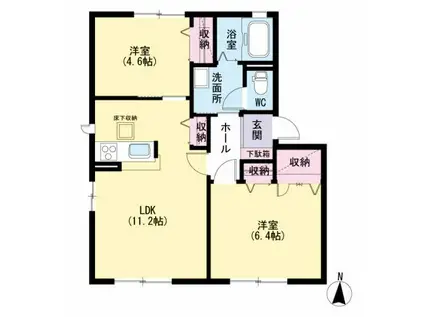 メゾンBLESS  A棟(2LDK/1階)の間取り写真