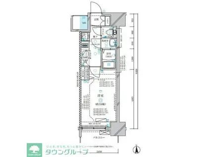 ディアレイシャス名古屋中村公園(1K/6階)の間取り写真