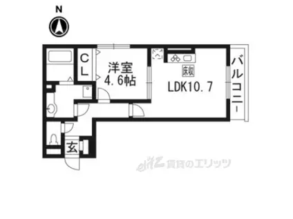 ベルフォーレ片山(1LDK/1階)の間取り写真