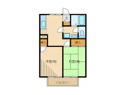 イミグランドII(2DK/2階)の間取り写真