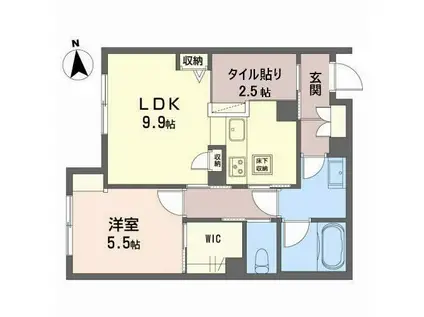 イスタナ若松(1LDK/1階)の間取り写真