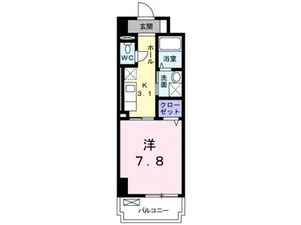 サンリットオカ(1K/5階)の間取り写真