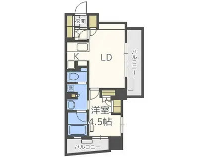 パークアクシス梅田(1LDK/7階)の間取り写真