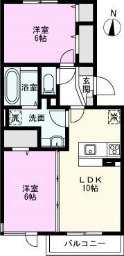 ロイジェントパークス レイクタウン III F(2LDK/1階)の間取り写真